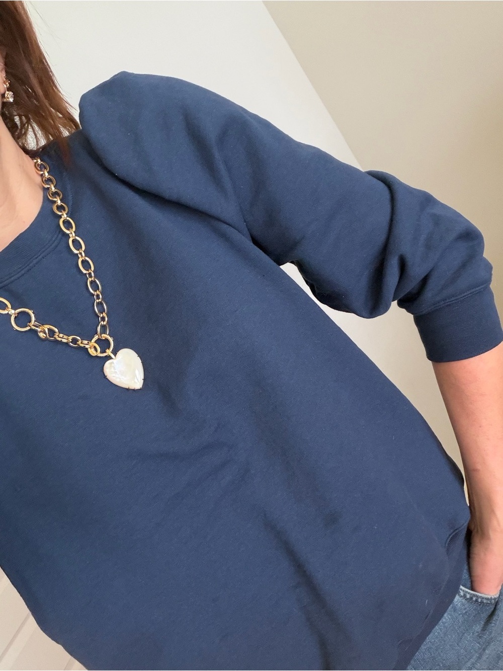 KMJ - Crew Neck Pullover Sweater - Navy